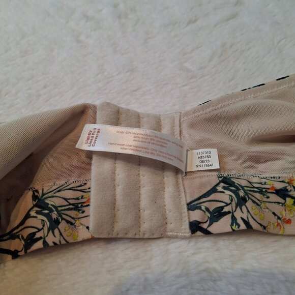 Cacique Lightly Lined Full Coverage Floral Demi Bra Sz 44D Underwire Whimsigoth - Picture 9 of 14